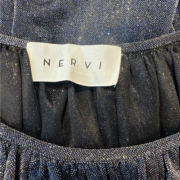 Nervi Betty Silver Metallic Glitter Long Sleeve Mini Dress - Picture 12 of 12